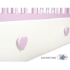Børneseng 120x60cm med tremmer LORENZO med Sfuffe  MAXI Lyserød Hvid Pink