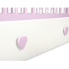 Børneseng 120x60cm med tremmer LORENZO med Sfuffe  MAXI Lyserød Hvid Pink