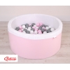 Boldbassin minky med bolde 200stk  Lyserød Pink