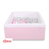 Boldbassin til den lille  Lyserød Pink Firkantet inkl 200 bolde