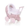 Dukkevogn Rattan Kurv Pink