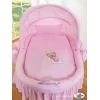 Flettet babykurv med kaleche - Bellamy  Lyserød Pink