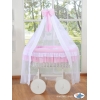 Flettet moses babykurv med Sengehimmel Deluxe  Lyserød Pink Bellamy