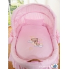 Flettet moseskurv til baby  Lyserød Pink