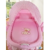 Flettet moseskurv til baby  Lyserød Pink
