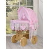 Flettet moseskurv til baby  Lyserød Pink Polkaprikker Amelie