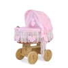 Flettet moseskurv til baby  Lyserød Pink Polkaprikker Amelie