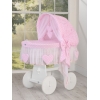 Flettet moseskurv til baby  Lyserød Pink Polkaprikker Amelie