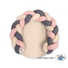 Flettet sengerand med legemåtte 2 i 1  Beige Antracit Støvet Pink