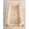 Flettet sengerand til babyseng XXL  Beige