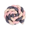 Flettet sengerand til babyseng XXL  Beige Antracit Støvet Pink