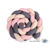 Flettet sengerand til babyseng XXL  Beige Antracit Støvet Pink