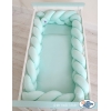 Flettet sengerand til babyseng XXL  Mint