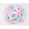 Flettet sengerand til babyseng XXL  Mint Lyserød Hvid Pink