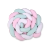 Flettet sengerand til babyseng XXL  Mint Lyserød Hvid Pink