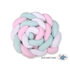Flettet sengerand til babyseng XXL  Mint Lyserød Hvid Pink