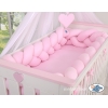 Flettet sengerand til tremmeseng 3,6m  Lyserød Pink