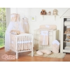 Himmelsengesæt til baby  Beige Polkaprikker