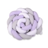 Lang  tyk flettet sengerand Knot 360cm  Hvid Grå Lilla