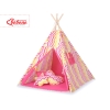 Legesæt med tipi telt, tæppe  Lyserød Gul Pink Siksak