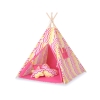 Legesæt med tipi telt, tæppe og puder  Gul Rød Siksak