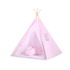 Legesæt med tipi telt, tæppe og puder  Lyserød Pink Polkaprikker