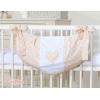 Legetøjspose til tremmeseng - Hanging Hearts  Beige Polkaprikker
