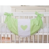 Legetøjspose til tremmeseng - Hanging Hearts  Grøn
