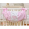 Legetøjspose til tremmeseng - Hanging Hearts  Lyserød Pink Striber