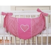 Legetøjspose til tremmeseng - Hanging Hearts  Lyserød Pink Ternet