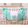 Legetøjspose til tremmeseng - Hanging Hearts  Mint