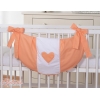 Legetøjspose til tremmeseng - Hanging Hearts  Orange