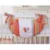 Legetøjspose til tremmeseng - Hanging Hearts  Orange Striber