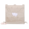 Lommeophæng til tremmeseng - Hanging Hearts  Beige Polkaprikker
