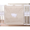 Lommeophæng til tremmeseng - Hanging Hearts  Beige Polkaprikker