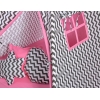 Mega Sæt: Børne tipi telt med legetæppe og puder + dekorative fjer GRATIS!  Lyserød Sort Pink Siksak