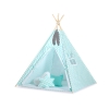 Mega Sæt: Børne tipi telt med legetæppe og puder + dekorative fjer GRATIS!  Mint Siksak