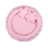 Sæt: Hængende sengehimmel + babyrede med flæser + puder  Lyserød Pink
