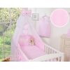 Sæt til babyseng i 11 dele - Hjerter  Lyserød Pink Striber