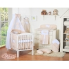 Sæt til babyseng i 7 dele med sengehimmel Hjerter  Beige Polkaprikker