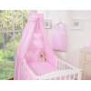 Sæt til babyseng i 7 dele med sengehimmel Hjerter  Lyserød Pink Striber