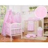 Sæt til babyseng i 7 dele med sengehimmel Hjerter  Lyserød Pink Striber