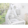 Sæt til babyseng i 7 dele med sengehimmel Little Prince/Princess  Grå