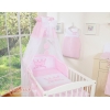 Sæt til babyseng i 7 dele med sengehimmel Little Prince/Princess  Lyserød Pink