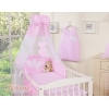 Sengehimmel til baby Hjerter  Lyserød Pink Polkaprikker Sifonki
