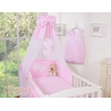 Sengehimmel til baby Hjerter  Lyserød Pink Striber Sifonki