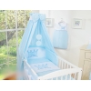 Sengehimmel til babyseng lavet af stof - Little Prince/Princess  Blå Bomuld