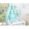 Sengehimmel til babyseng lavet af stof - Little Prince/Princess  Mint Bomuld