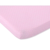 Sengelagen til babyseng 120x60cm  Lyserød Pink Polkaprikker Bomuld