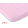 Sengelagen til babyseng 120x60cm  Lyserød Pink Polkaprikker Bomuld